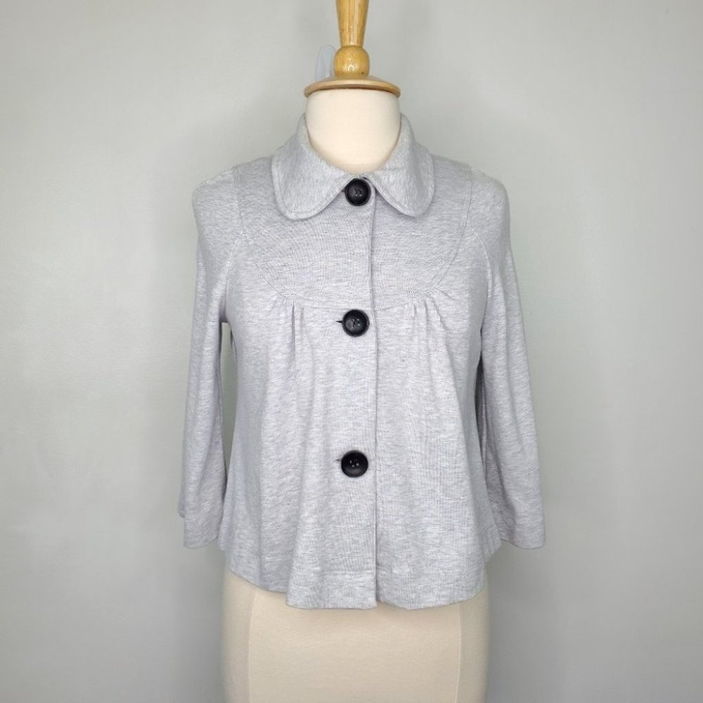 Notations Light Gray Petite Twee Indie Pop Cropped Swing Topper Jacket Size MP